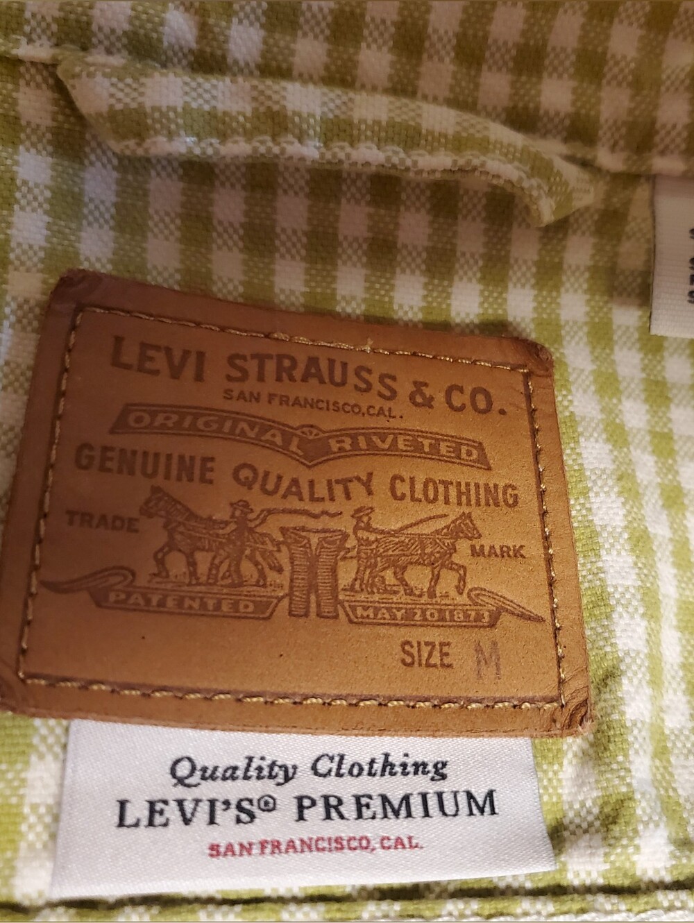 Levi's Womens Lime Green Gingham Jean Jacket - Picture 2 of 4